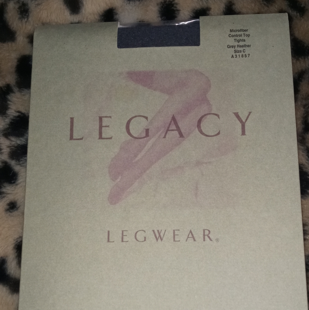 QVC Legacy Gray Heather Control Top Tights Size C (120-165 lbs, 53”-77”)